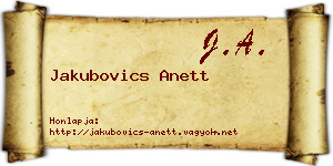 Jakubovics Anett névjegykártya