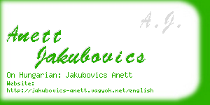 anett jakubovics business card